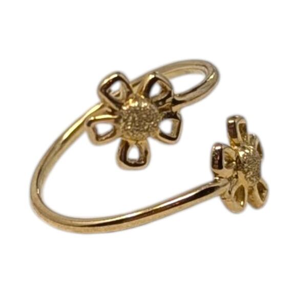 Estate 14K Yellow Gold Daisy Flower Wrap Ring Size 5.5 1.23g - Picture 1 of 6
